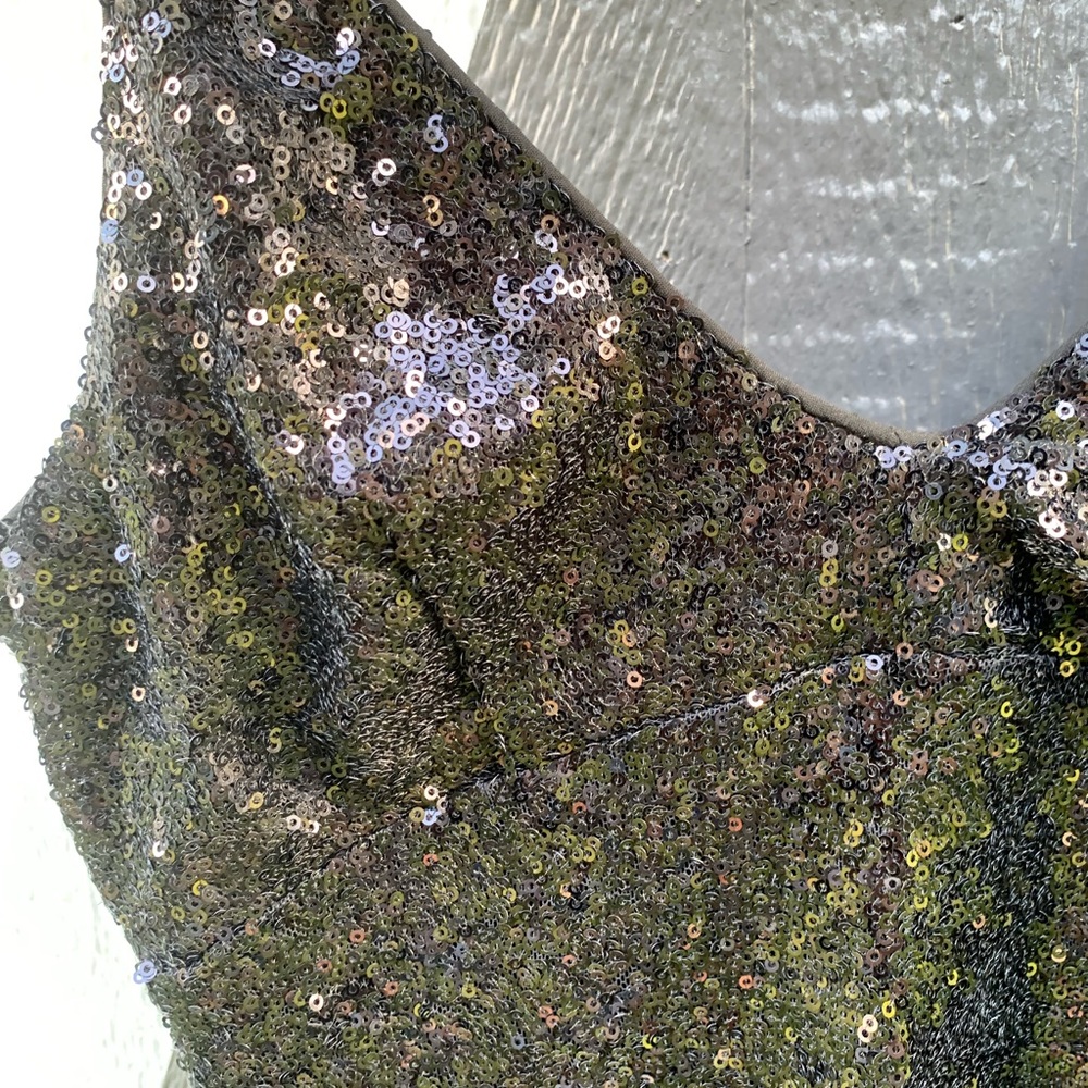 Black Sequin Slip Dress